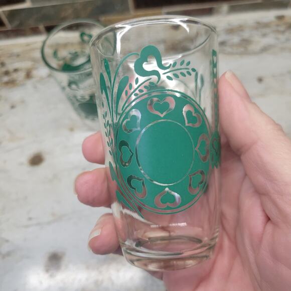 2 Vintage Kraft Swanky Swig Juice Glasses, Green Kitchen Design - Picture 3 of 4